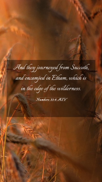 Picture 03 - Numbers 33:6 ASV Mobile Phone Wallpaper - And they journeyed from Succoth, and encamped in - Mobile Bible Verse Wallpaper