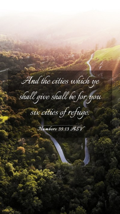 Picture 03 - Numbers 35:13 ASV Mobile Phone Wallpaper - And the cities which ye shall give shall be for - Mobile Bible Verse Wallpaper