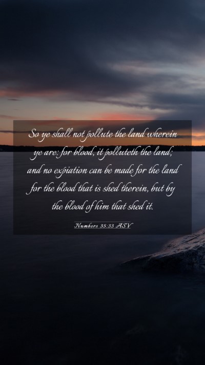 Picture 03 - Numbers 35:33 ASV Mobile Phone Wallpaper - So ye shall not pollute the land wherein ye are: - Mobile Bible Verse Wallpaper