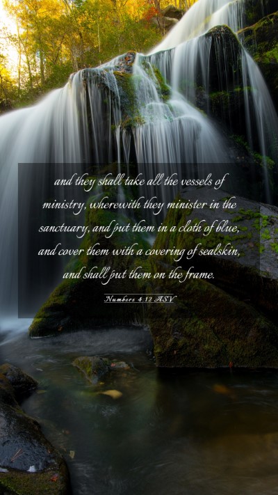 Picture 03 - Numbers 4:12 ASV Mobile Phone Wallpaper - and they shall take all the vessels of ministry, - Mobile Bible Verse Wallpaper