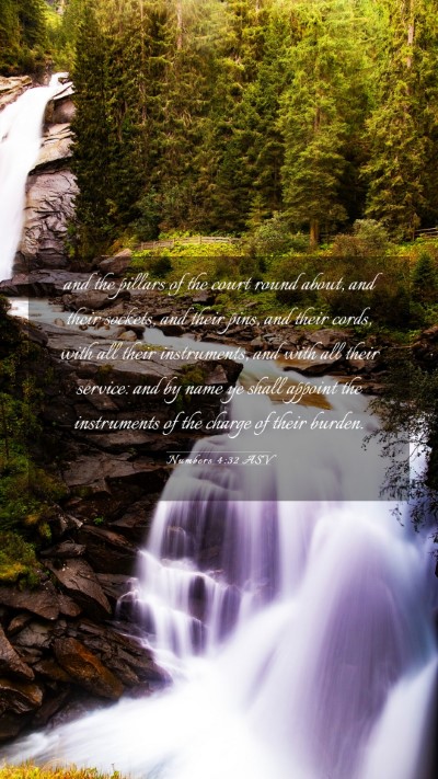 Picture 03 - Numbers 4:32 ASV Mobile Phone Wallpaper - and the pillars of the court round about, and - Mobile Bible Verse Wallpaper