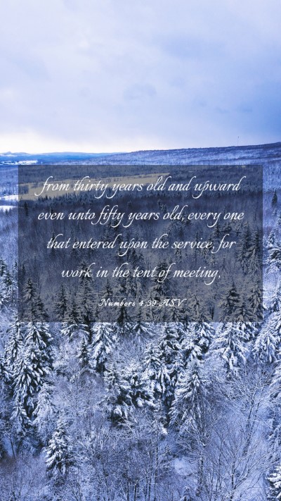 Picture 03 - Numbers 4:39 ASV Mobile Phone Wallpaper - from thirty years old and upward even unto fifty - Mobile Bible Verse Wallpaper