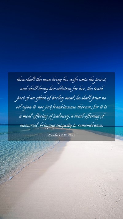 Picture 03 - Numbers 5:15 ASV Mobile Phone Wallpaper - then shall the man bring his wife unto the - Mobile Bible Verse Wallpaper