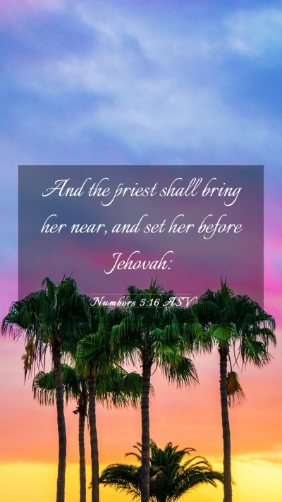 Picture 03 - Numbers 5:16 ASV Mobile Phone Wallpaper - And the priest shall bring her near, and set her - Mobile Bible Verse Wallpaper