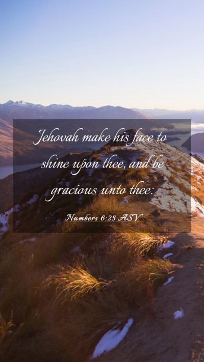 Picture 03 - Numbers 6:25 ASV Mobile Phone Wallpaper - Jehovah make his face to shine upon thee, and be - Mobile Bible Verse Wallpaper