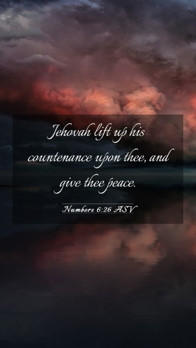 Picture 03 - Numbers 6:26 ASV Mobile Phone Wallpaper - Jehovah lift up his countenance upon thee, and - Mobile Bible Verse Wallpaper