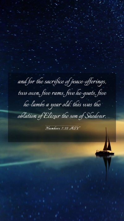 Picture 03 - Numbers 7:35 ASV Mobile Phone Wallpaper - and for the sacrifice of peace-offerings, two - Mobile Bible Verse Wallpaper