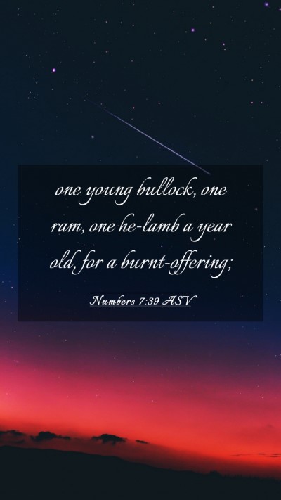 Picture 03 - Numbers 7:39 ASV Mobile Phone Wallpaper - one young bullock, one ram, one he-lamb a year - Mobile Bible Verse Wallpaper