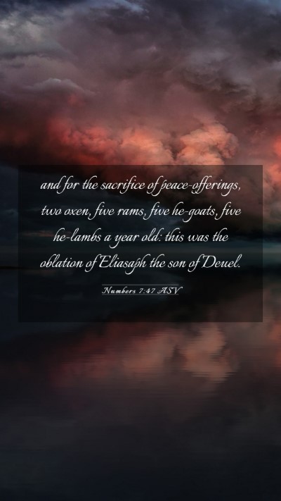 Picture 03 - Numbers 7:47 ASV Mobile Phone Wallpaper - and for the sacrifice of peace-offerings, two - Mobile Bible Verse Wallpaper