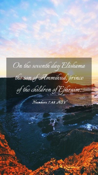 Picture 03 - Numbers 7:48 ASV Mobile Phone Wallpaper - On the seventh day Elishama the son of Ammihud, - Mobile Bible Verse Wallpaper
