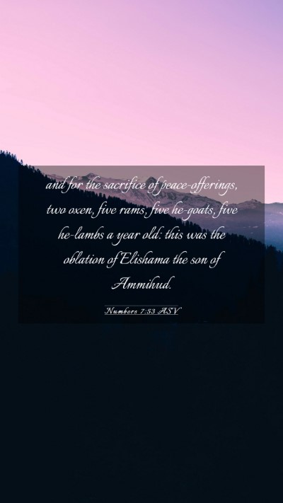 Picture 03 - Numbers 7:53 ASV Mobile Phone Wallpaper - and for the sacrifice of peace-offerings, two - Mobile Bible Verse Wallpaper