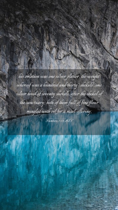 Picture 03 - Numbers 7:73 ASV Mobile Phone Wallpaper - his oblation was one silver platter, the weight - Mobile Bible Verse Wallpaper