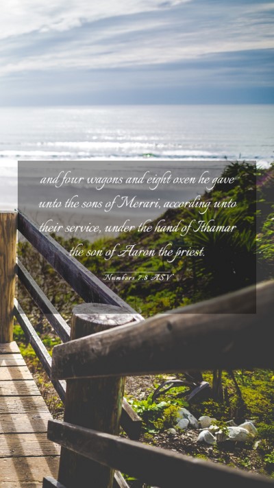 Picture 03 - Numbers 7:8 ASV Mobile Phone Wallpaper - and four wagons and eight oxen he gave unto the - Mobile Bible Verse Wallpaper