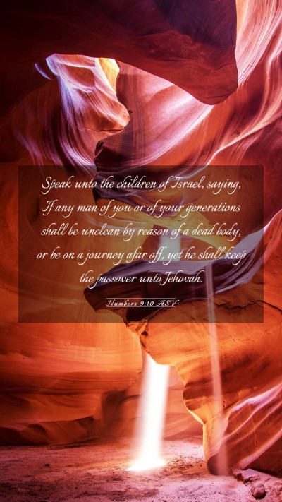 Picture 03 - Numbers 9:10 ASV Mobile Phone Wallpaper - Speak unto the children of Israel, saying, If any - Mobile Bible Verse Wallpaper