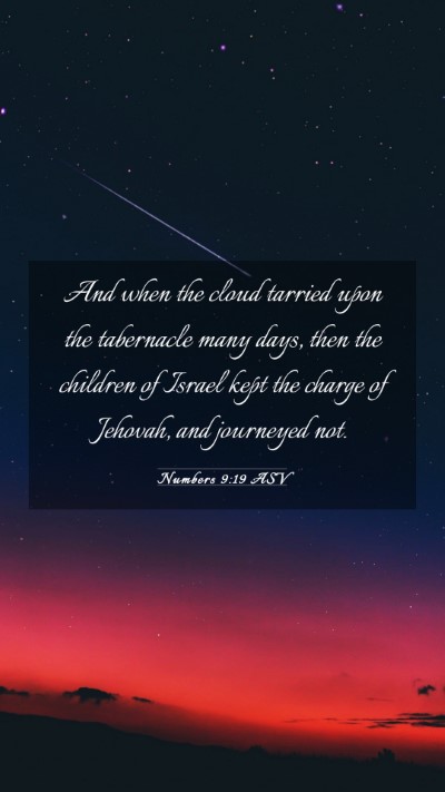 Picture 03 - Numbers 9:19 ASV Mobile Phone Wallpaper - And when the cloud tarried upon the tabernacle - Mobile Bible Verse Wallpaper