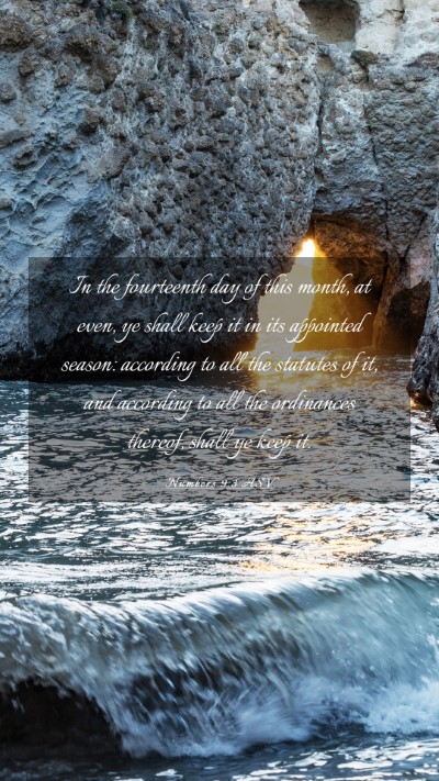 Picture 03 - Numbers 9:3 ASV Mobile Phone Wallpaper - In the fourteenth day of this month, at even, ye - Mobile Bible Verse Wallpaper