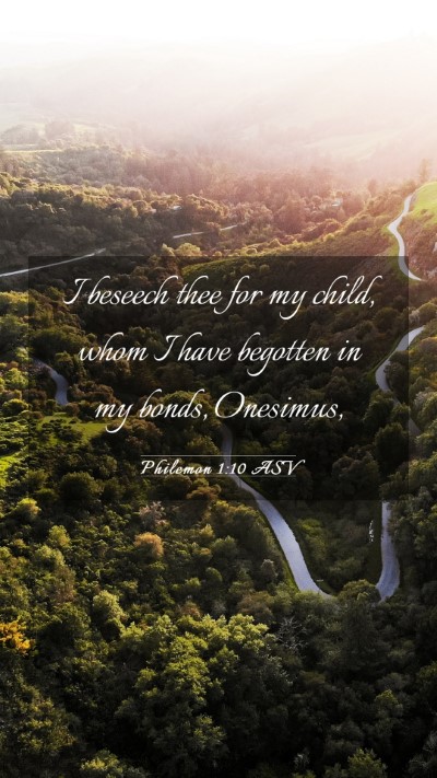 Picture 03 - Philemon 1:10 ASV Mobile Phone Wallpaper - I beseech thee for my child, whom I have begotten - Mobile Bible Verse Wallpaper