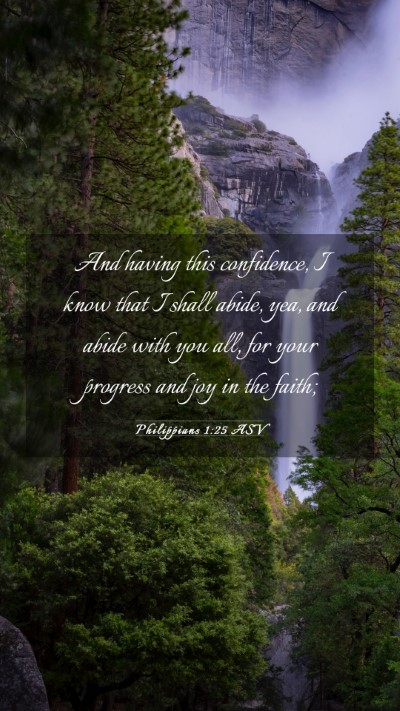 Picture 03 - Philippians 1:25 ASV Mobile Phone Wallpaper - And having this confidence, I know that I shall - Mobile Bible Verse Wallpaper