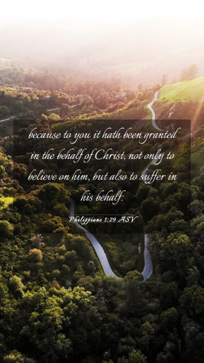Picture 03 - Philippians 1:29 ASV Mobile Phone Wallpaper - because to you it hath been granted in the behalf - Mobile Bible Verse Wallpaper