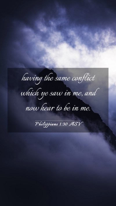 Picture 03 - Philippians 1:30 ASV Mobile Phone Wallpaper - having the same conflict which ye saw in me, and - Mobile Bible Verse Wallpaper