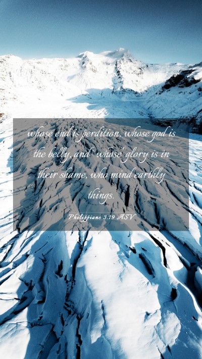 Picture 03 - Philippians 3:19 ASV Mobile Phone Wallpaper - whose end is perdition, whose god is the belly, - Mobile Bible Verse Wallpaper