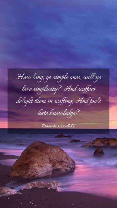 Picture 03 - Proverbs 1:22 ASV Mobile Phone Wallpaper - How long, ye simple ones, will ye love - Mobile Bible Verse Wallpaper