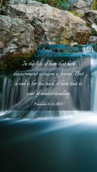 Picture 03 - Proverbs 10:13 ASV Mobile Phone Wallpaper - In the lips of him that hath discernment wisdom - Mobile Bible Verse Wallpaper