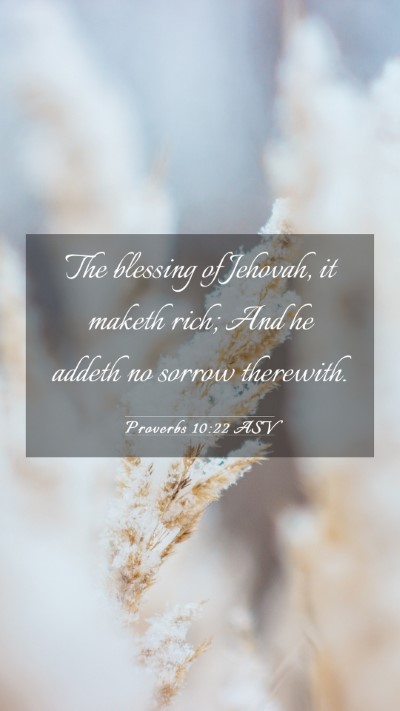 Picture 03 - Proverbs 10:22 ASV Mobile Phone Wallpaper - The blessing of Jehovah, it maketh rich; And he - Mobile Bible Verse Wallpaper