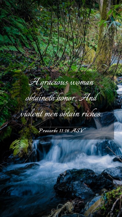 Picture 03 - Proverbs 11:16 ASV Mobile Phone Wallpaper - A gracious woman obtaineth honor; And violent men - Mobile Bible Verse Wallpaper