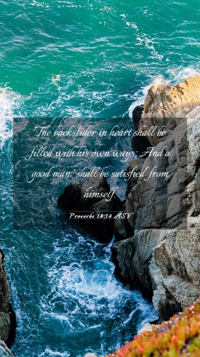 Picture 03 - Proverbs 14:14 ASV Mobile Phone Wallpaper - The backslider in heart shall be filled with his - Mobile Bible Verse Wallpaper
