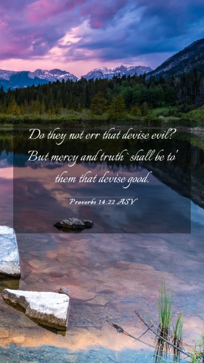 Picture 03 - Proverbs 14:22 ASV Mobile Phone Wallpaper - Do they not err that devise evil? But mercy and - Mobile Bible Verse Wallpaper