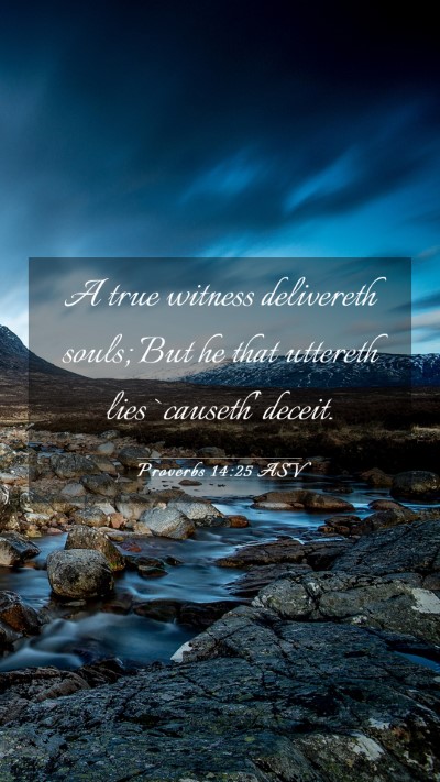 Picture 03 - Proverbs 14:25 ASV Mobile Phone Wallpaper - A true witness delivereth souls; But he that - Mobile Bible Verse Wallpaper