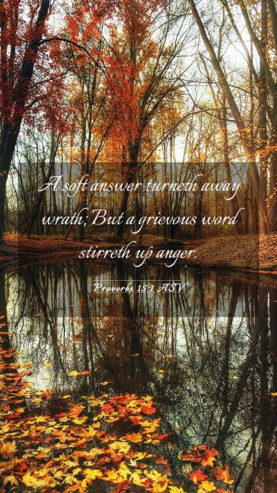 Picture 03 - Proverbs 15:1 ASV Mobile Phone Wallpaper - A soft answer turneth away wrath; But a grievous - Mobile Bible Verse Wallpaper