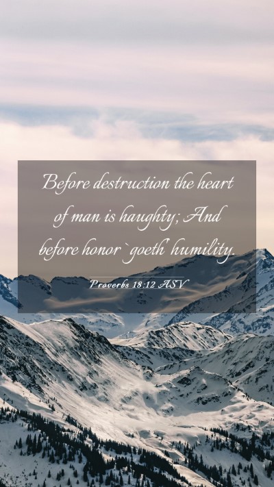 Picture 03 - Proverbs 18:12 ASV Mobile Phone Wallpaper - Before destruction the heart of man is haughty; - Mobile Bible Verse Wallpaper