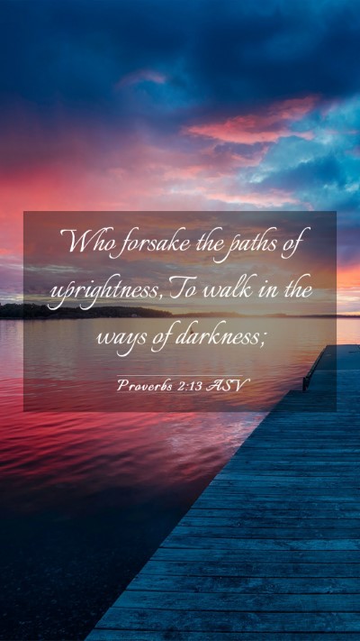 Picture 03 - Proverbs 2:13 ASV Mobile Phone Wallpaper - Who forsake the paths of uprightness, To walk in - Mobile Bible Verse Wallpaper