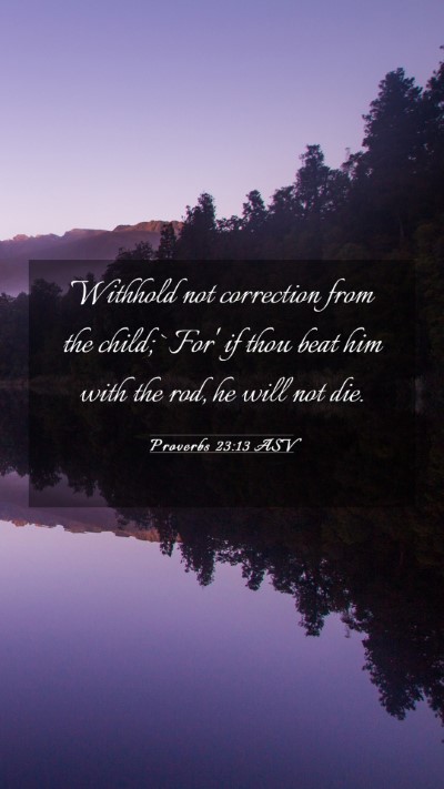 Picture 03 - Proverbs 23:13 ASV Mobile Phone Wallpaper - Withhold not correction from the child; `For' if - Mobile Bible Verse Wallpaper