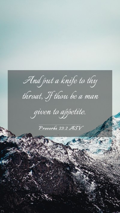 Picture 03 - Proverbs 23:2 ASV Mobile Phone Wallpaper - And put a knife to thy throat, If thou be a man - Mobile Bible Verse Wallpaper