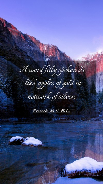 Picture 03 - Proverbs 25:11 ASV Mobile Phone Wallpaper - A word fitly spoken Is `like' apples of gold in - Mobile Bible Verse Wallpaper