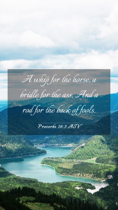 Picture 03 - Proverbs 26:3 ASV Mobile Phone Wallpaper - A whip for the horse, a bridle for the ass, And a - Mobile Bible Verse Wallpaper
