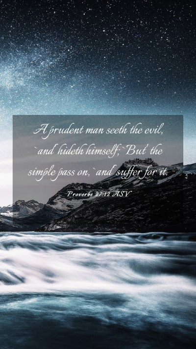 Picture 03 - Proverbs 27:12 ASV Mobile Phone Wallpaper - A prudent man seeth the evil, `and' hideth - Mobile Bible Verse Wallpaper