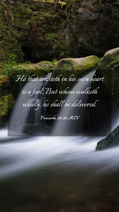 Picture 03 - Proverbs 28:26 ASV Mobile Phone Wallpaper - He that trusteth in his own heart is a fool; But - Mobile Bible Verse Wallpaper