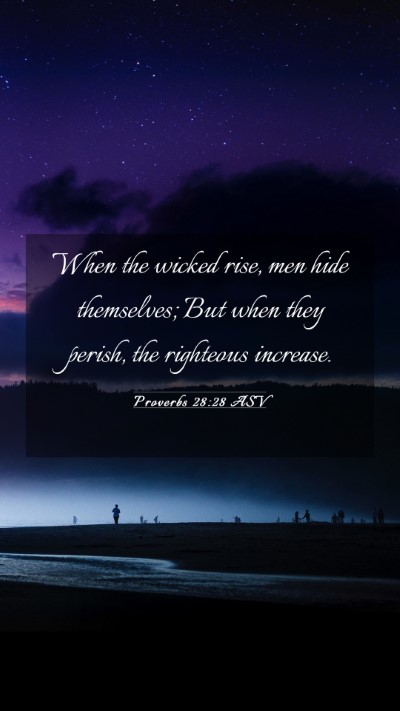 Picture 03 - Proverbs 28:28 ASV Mobile Phone Wallpaper - When the wicked rise, men hide themselves; But - Mobile Bible Verse Wallpaper