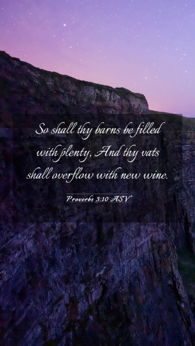 Picture 03 - Proverbs 3:10 ASV Mobile Phone Wallpaper - So shall thy barns be filled with plenty, And thy - Mobile Bible Verse Wallpaper