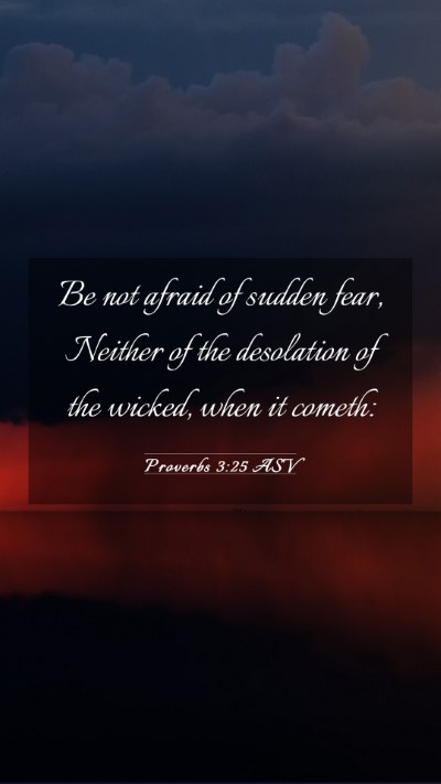 Picture 03 - Proverbs 3:25 ASV Mobile Phone Wallpaper - Be not afraid of sudden fear, Neither of the - Mobile Bible Verse Wallpaper