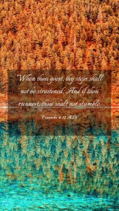 Picture 03 - Proverbs 4:12 ASV Mobile Phone Wallpaper - When thou goest, thy steps shall not be - Mobile Bible Verse Wallpaper