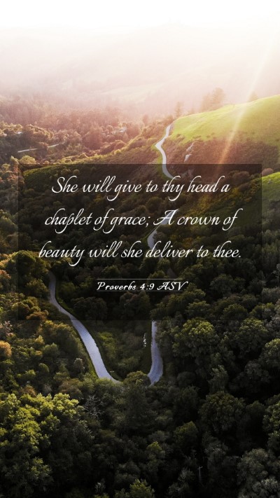 Picture 03 - Proverbs 4:9 ASV Mobile Phone Wallpaper - She will give to thy head a chaplet of grace; A - Mobile Bible Verse Wallpaper