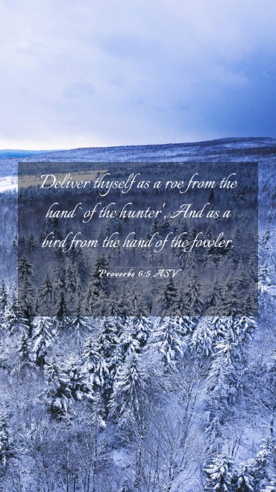 Picture 03 - Proverbs 6:5 ASV Mobile Phone Wallpaper - Deliver thyself as a roe from the hand `of the - Mobile Bible Verse Wallpaper