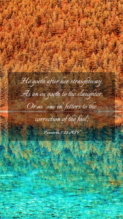 Picture 03 - Proverbs 7:22 ASV Mobile Phone Wallpaper - He goeth after her straightway, As an ox goeth to - Mobile Bible Verse Wallpaper