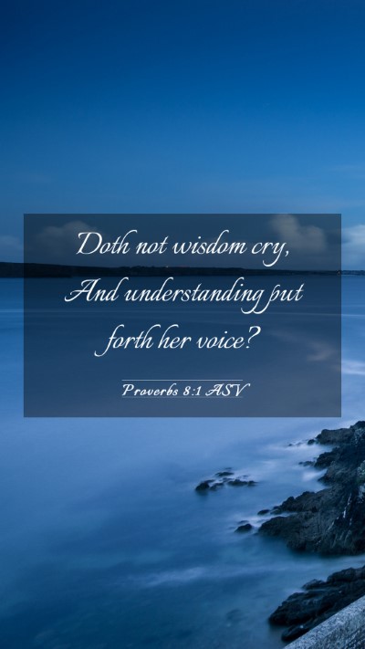 Picture 03 - Proverbs 8:1 ASV Mobile Phone Wallpaper - Doth not wisdom cry, And understanding put forth - Mobile Bible Verse Wallpaper