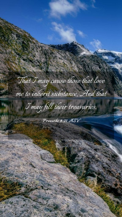 Picture 03 - Proverbs 8:21 ASV Mobile Phone Wallpaper - That I may cause those that love me to inherit - Mobile Bible Verse Wallpaper